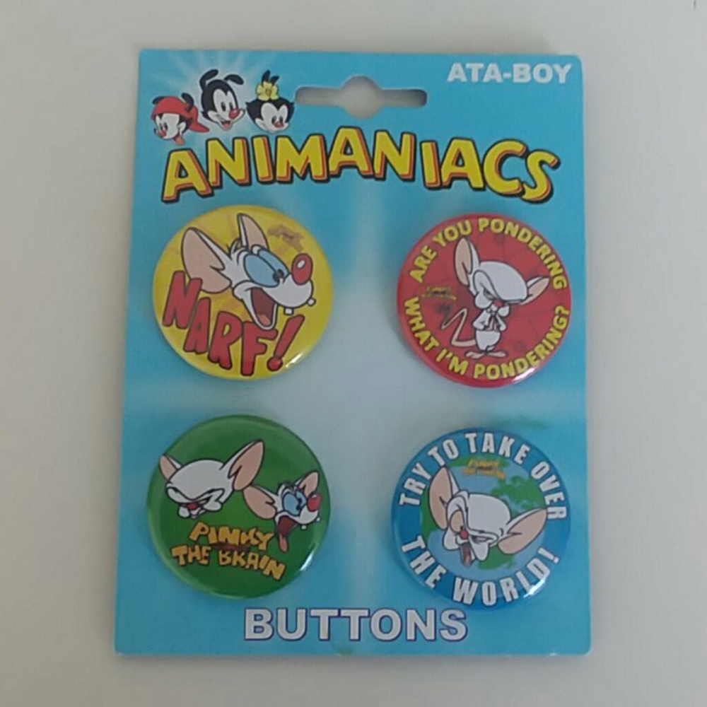 Animaniacs Pinky and the Brain Button Pins